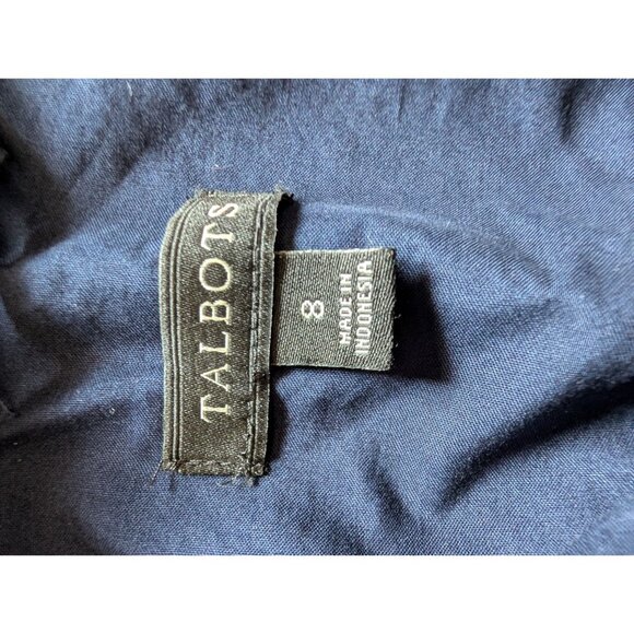 Talbots Womens Navy Button-Up Long Sleeve Shirt Size 8 - Picture 3 of 5